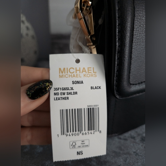 ❗️LOW START ❗️Michael Kors NWT Sonia Medium Leather Shoulder Bag- Black - Picture 14 of 14